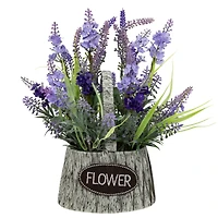 12" Lavender Bouquet in Flower Spring Basket with Handle