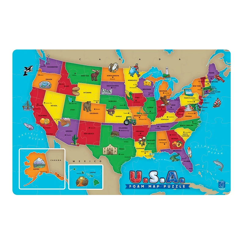 U.S.A. Foam Map 54 Piece Floor Puzzle