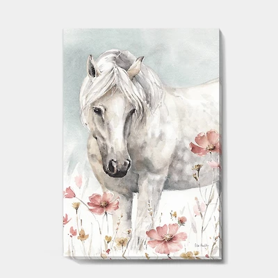 Designart - watercolors Pink Wild Horses I