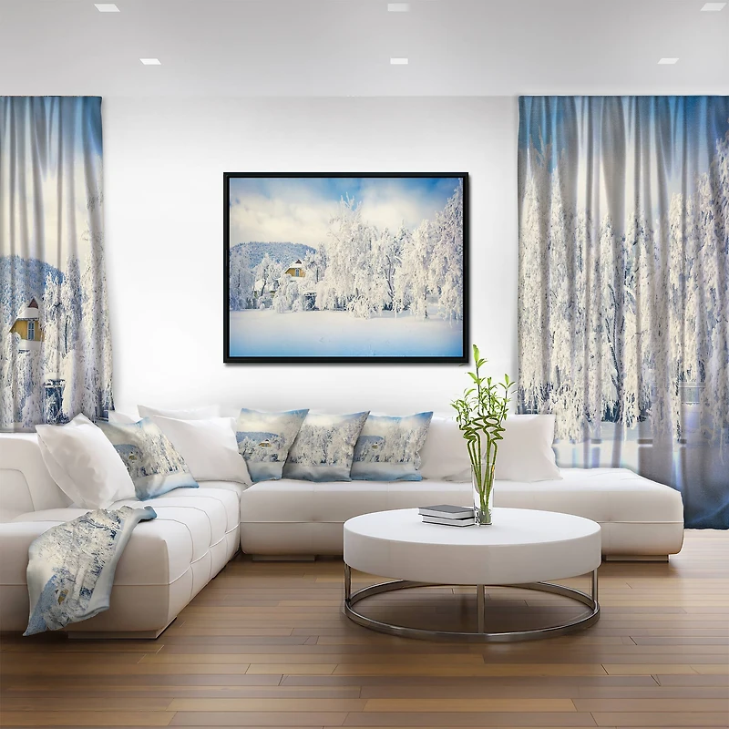 Designart - White Winter Mountain Landscape