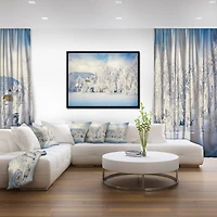 Designart - White Winter Mountain Landscape