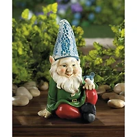 7" Cheery Gnome Solar Statue