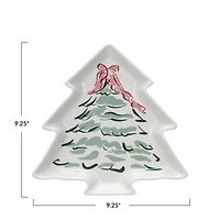Hello Honey® 9" Christmas Tree Stoneware Plate