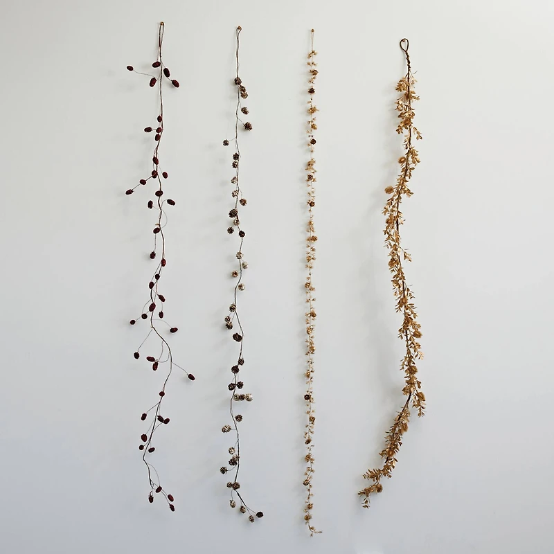 Hello Honey® 6ft. Red Glitter Natural Pinecone Garland