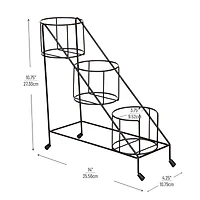 Mind Reader Alloy Collection Black 3-Compartment Graduated Bottle Stand