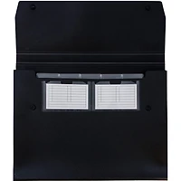 JAM Paper 9" x 13" Black Plastic Snap Closure Accordion Folder