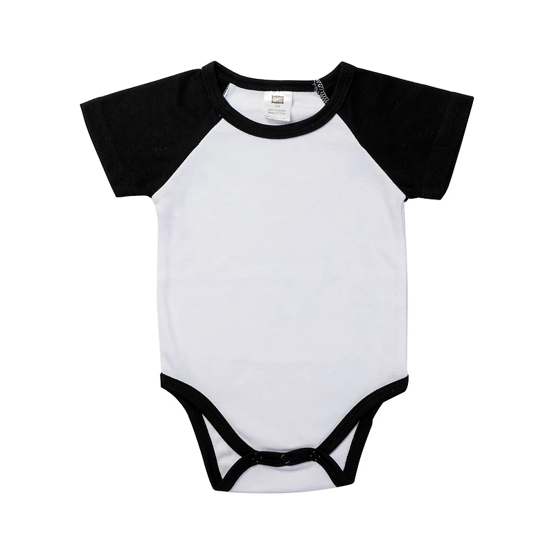 Craft Express White & Black Raglan Baby Bodysuit