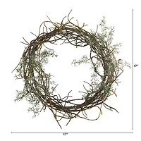 17" Frosted Twig Wreath