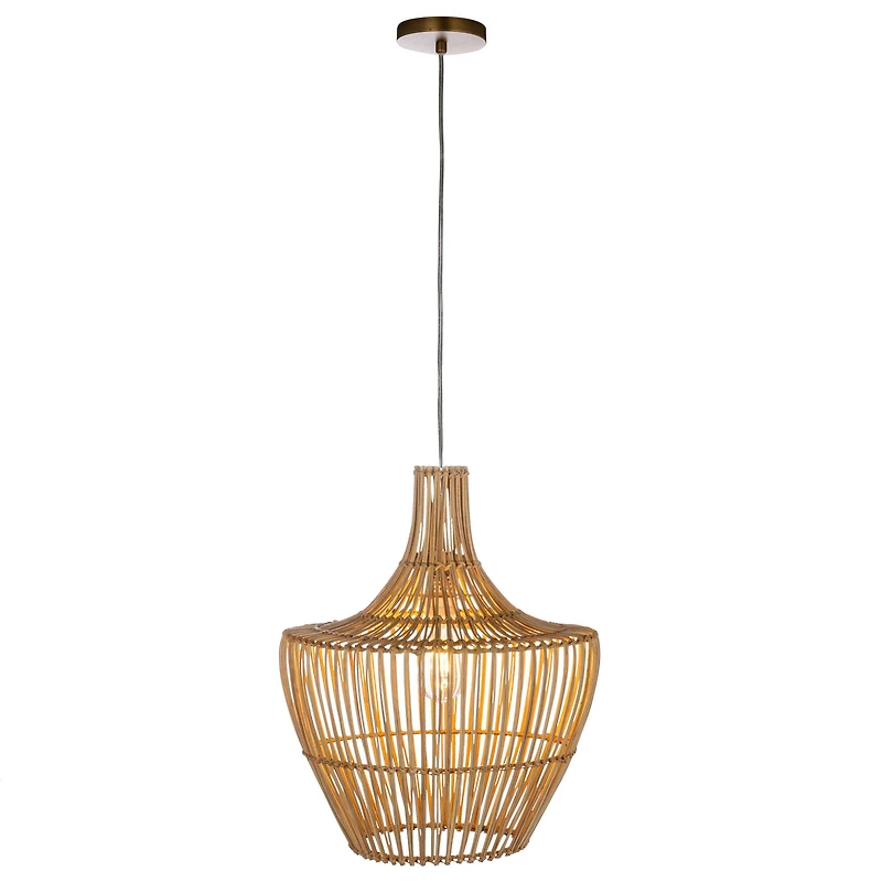 Hello Honey® Round Wicker Pendant Light