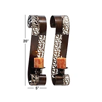 20" Brown Metal Traditional Wall Sconce, 2ct.