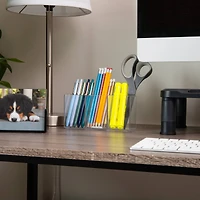 Mind Reader Pen and Accessories Holder, Desktop Organizer, Makeup Organizer, Office, Acrylic, Set of 3, Clear