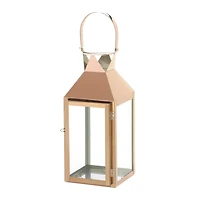 15" Rose Gold Candle Lantern