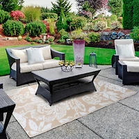 Pink Floral Outdoor Area Rug, 4ft. x 6ft.