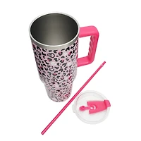 40oz. Pink Skull Leopard Stainless Steel Insulated Tumbler by Ashland®