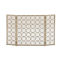 Brass Metal Modern Fireplace Screen, 32" x 47" x 1"