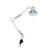 Studio Designs White Metal Swing Arm Clamp Lamp