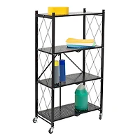Honey Can Do Black Collapsible 4-Tier Metal Shelf