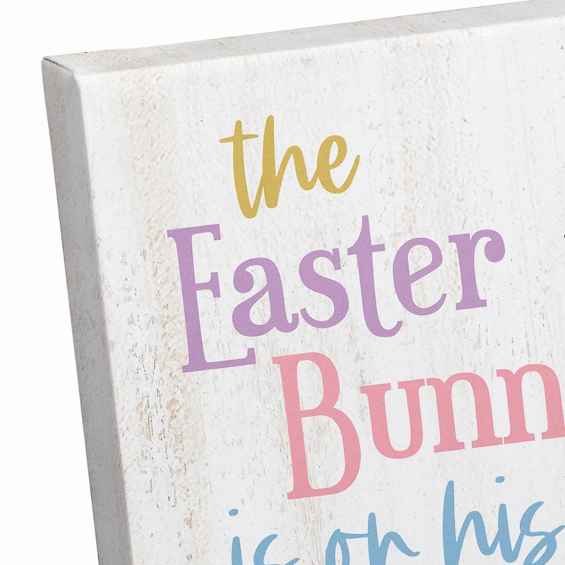 Easter Bunny On His Way 11" x 14" Canvas Wall Art