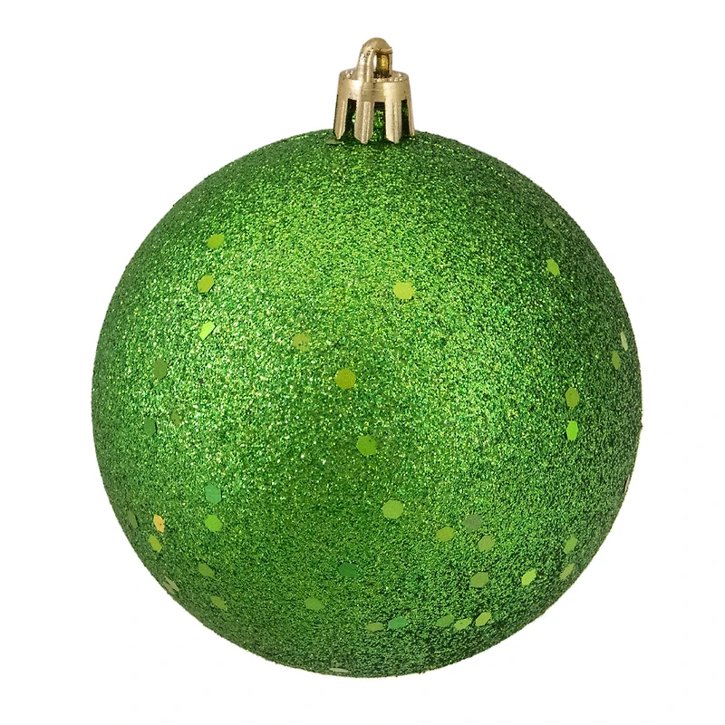 32ct. 3.5" Christmas Green Shatterproof 4-Finish Christmas Ball Ornaments