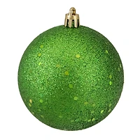 32ct. 3.5" Christmas Green Shatterproof 4-Finish Christmas Ball Ornaments