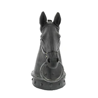 12" Black Polystone Horse Head Sculpture