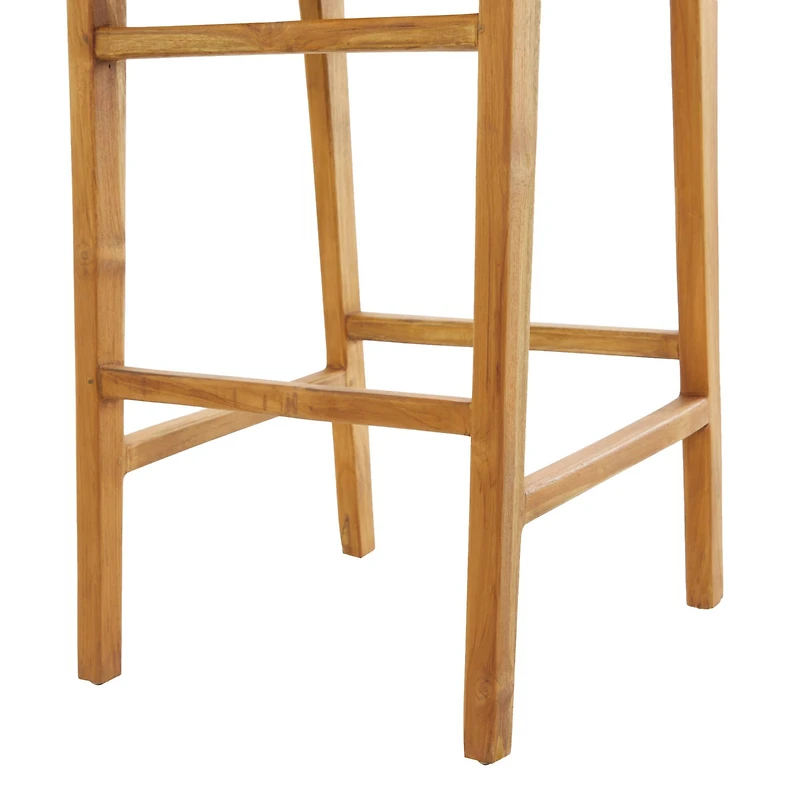 Black Teak Wood Modern Bar Stool 18" x 18" x 40"