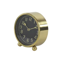 6" Glam Stainless Steel & Aluminum Clock Set