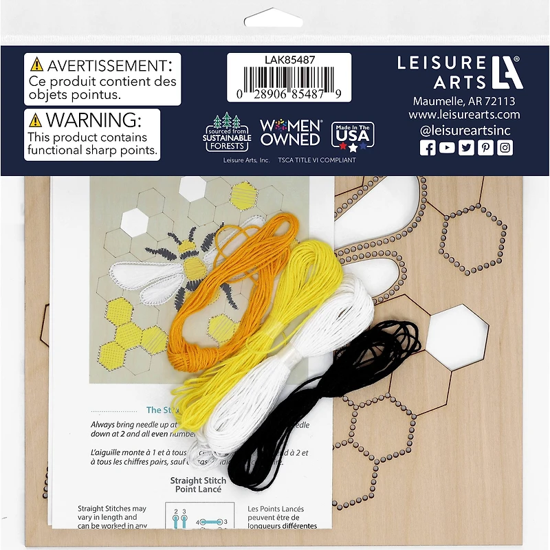Leisure Arts® Intermediate Bee Wood Stitchery Panel Kit