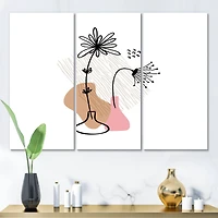 Designart - Abstract Flowers On Minimal Shapes III