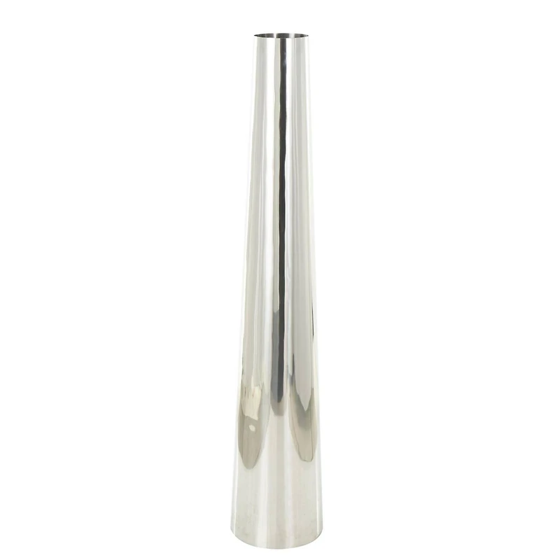 Silver Stainless Steel Metal Minimalistic Tall Floor Cone Vase