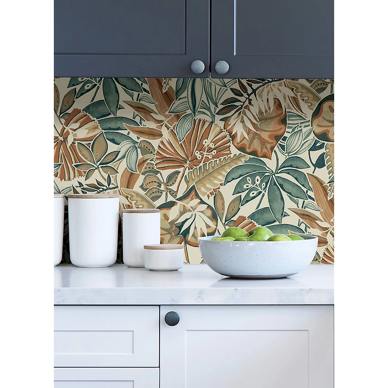 Caroline et Bettina Spice Feuilles Peel & Stick Wallpaper