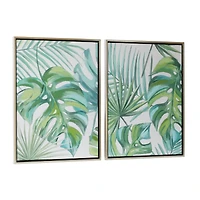 CosmoLiving by Cosmopolitan Set of 2 Green Canvas Wall Art 24", 32"