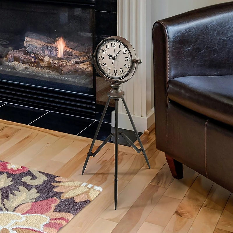23" Verne Tripod Timepiece Tabletop Clock