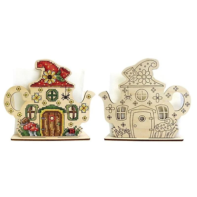 MP Studia Fairytale House. Napkin Holder Cross Stitch On Wood Kit