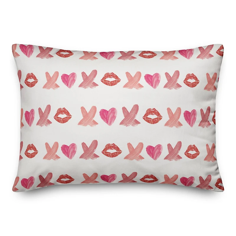 Lipstick XO Pattern 20" x 14" Indoor / Outdoor Pillow