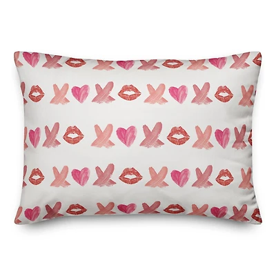 Lipstick XO Pattern 20" x 14" Indoor / Outdoor Pillow