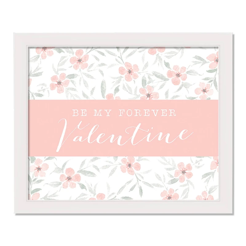 16" x 20" Forever Valentine Floral White Framed Print Wall Art