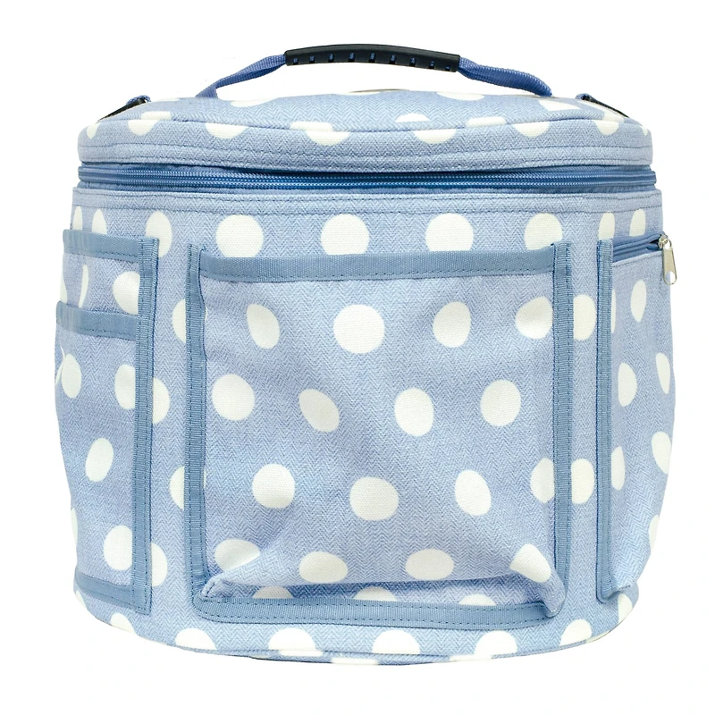 Steel Mill & Co. Blue Textured Large Dots Yarn Bag