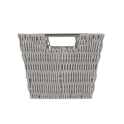 Simplify Medium Gray Rattan Storage Basket