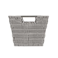 Simplify Medium Gray Rattan Storage Basket