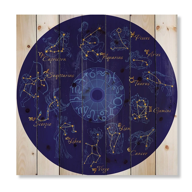 Designart - Zodiac With Constellations and Zodiac Signs