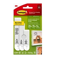 3M Command™ White Picture Hanging Strip Mixed Pack
