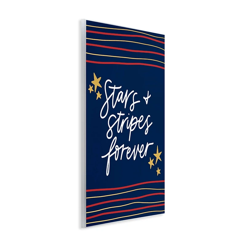 Stupell Industries Stars Stripes Forever Americana Independence Day Wall Plaque Art