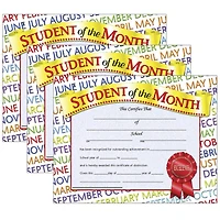 Hayes® Student of the Month Certificate Set, 3 Packs of 30