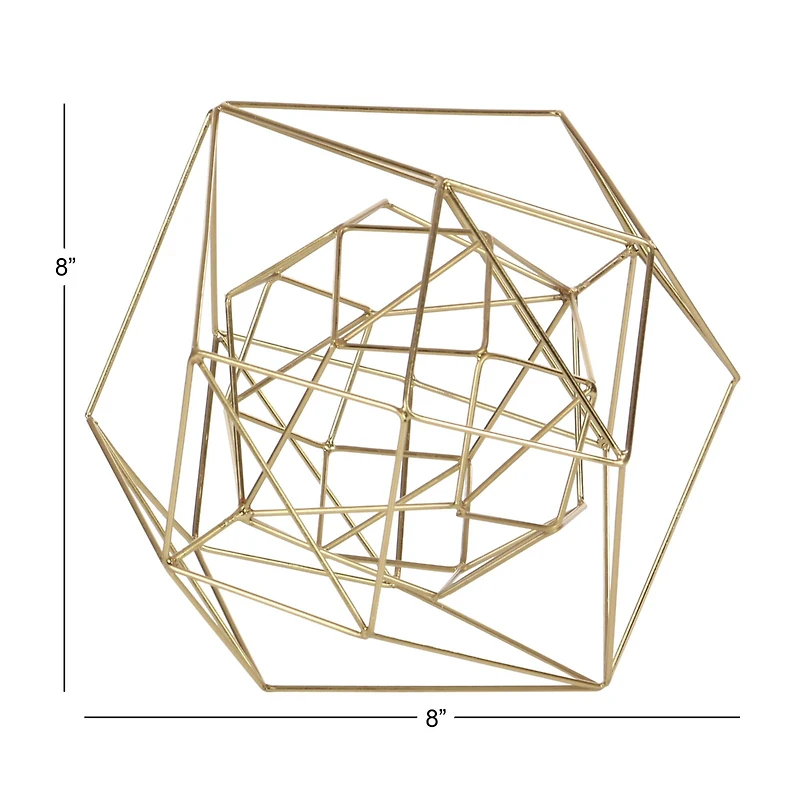 CosmoLiving by Cosmopolitan Gold Metal Modern Geometric Sculpture Set