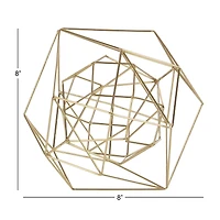 CosmoLiving by Cosmopolitan Gold Metal Modern Geometric Sculpture Set