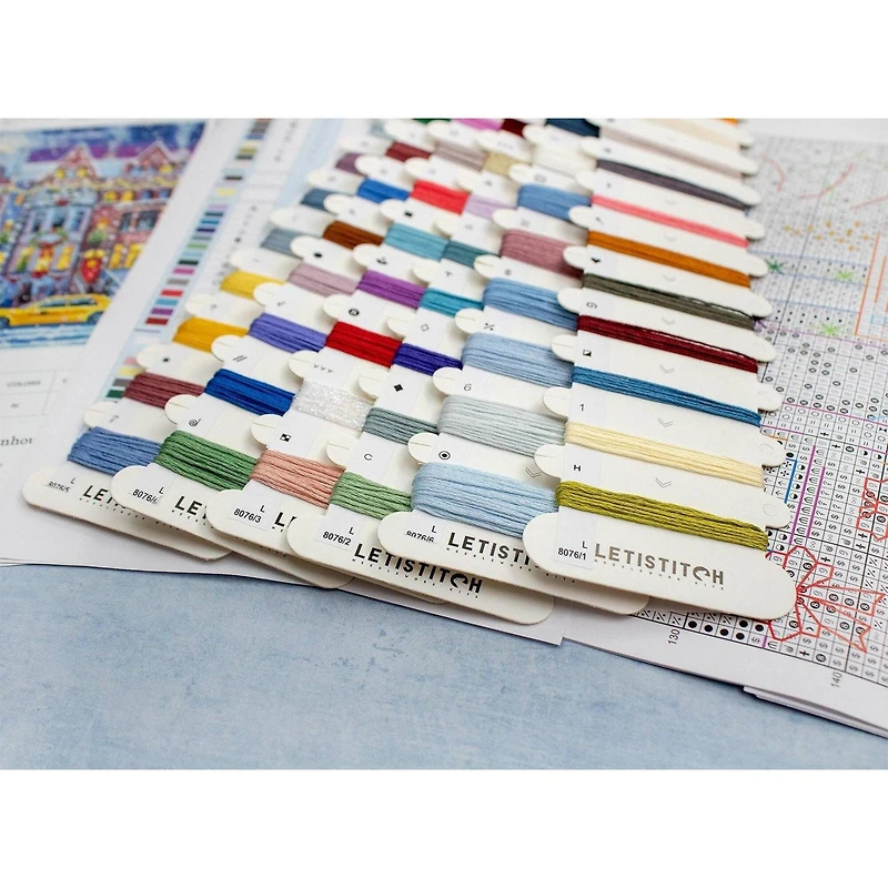 LetiStitch Winter Townhouse Counted Cross Stitch Kit