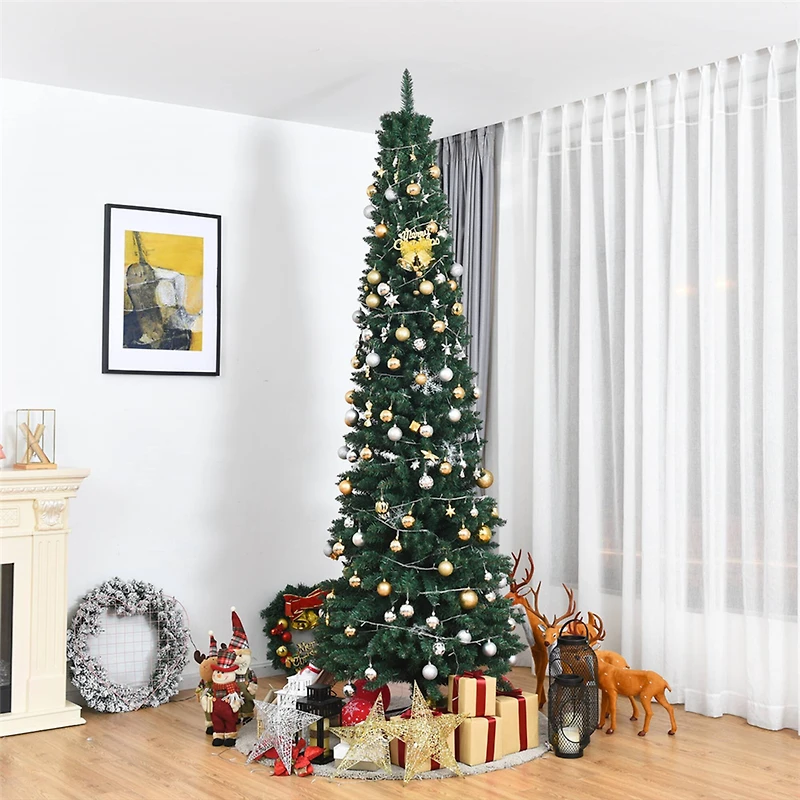 Costway 9ft. Green Pencil Artificial Christmas Tree