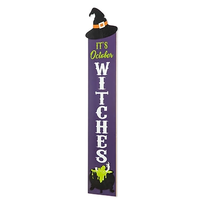 Glitzhome® 4ft. Halloween Wooden Witch Hat Porch Décor