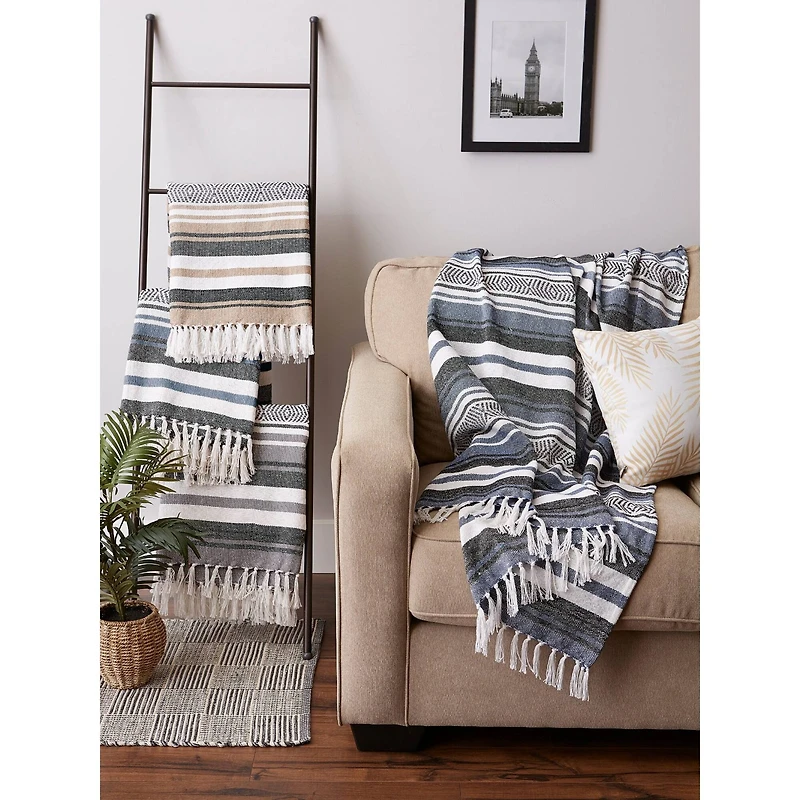 DII® Black Farmhouse Woven Throw